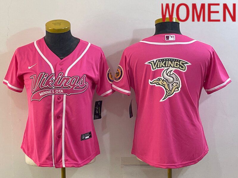 Women Minnesota Vikings Blank Pink 2022 Nike Co branded NFL Jerseys->tennessee titans->NFL Jersey